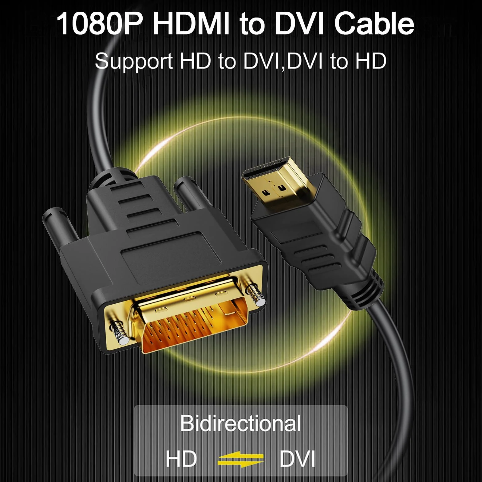 Câble adaptateur HDMI vers DVI 1 m, DVI-D 24+1, Full HD 1080p