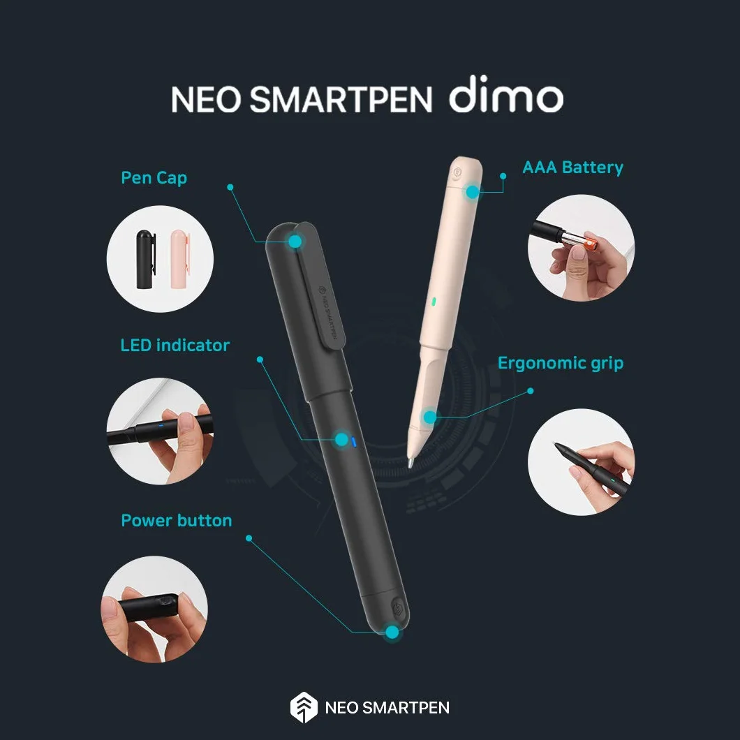 Neo SMARTPEN Dimo Stylo numérique sans Fil 2 Mo Compatible iOS Android Noir