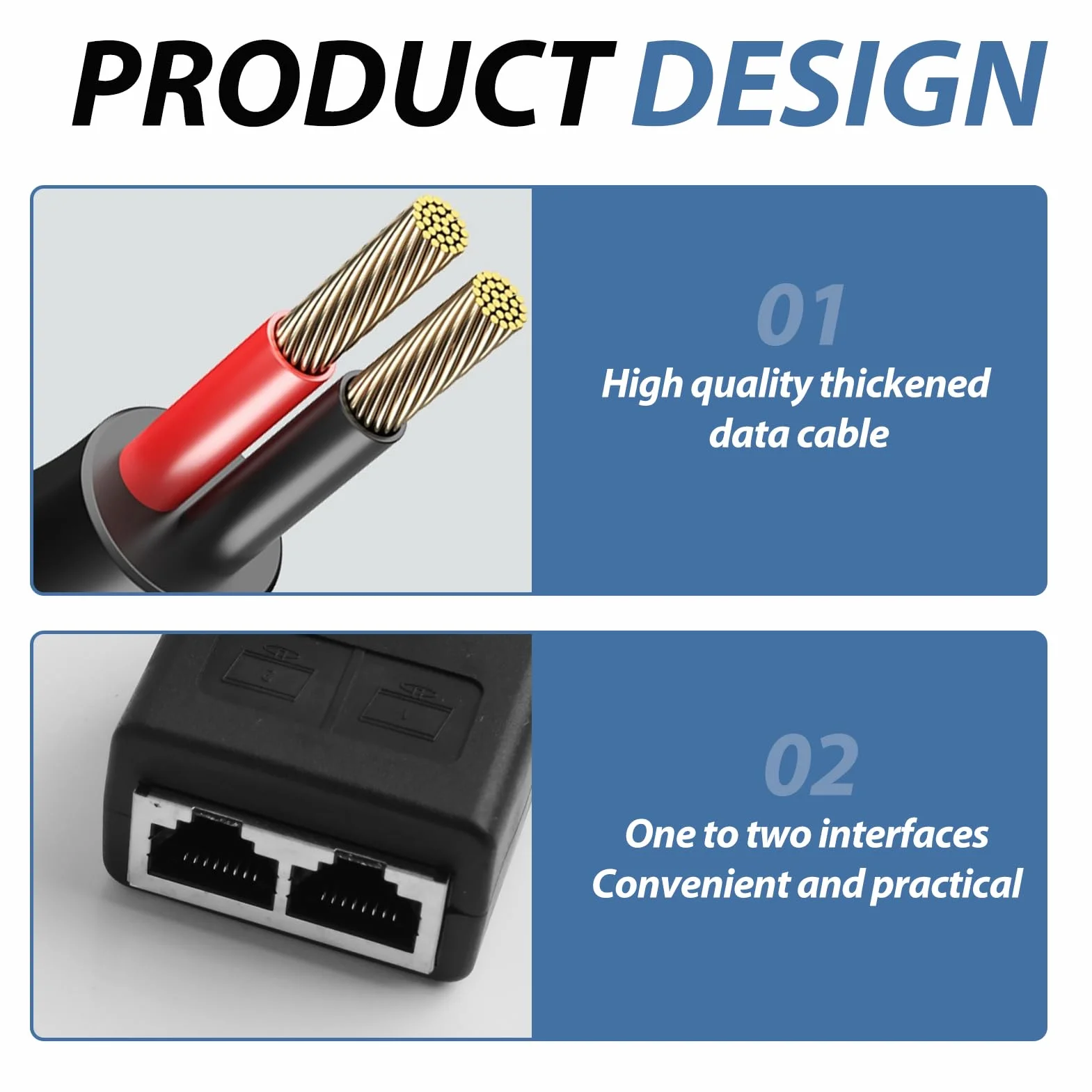Coupleur RJ45 Répartiteur Ethernet LAN 1 vers 2 Adaptateur Cat5 Cat5e Cat6 Cat7