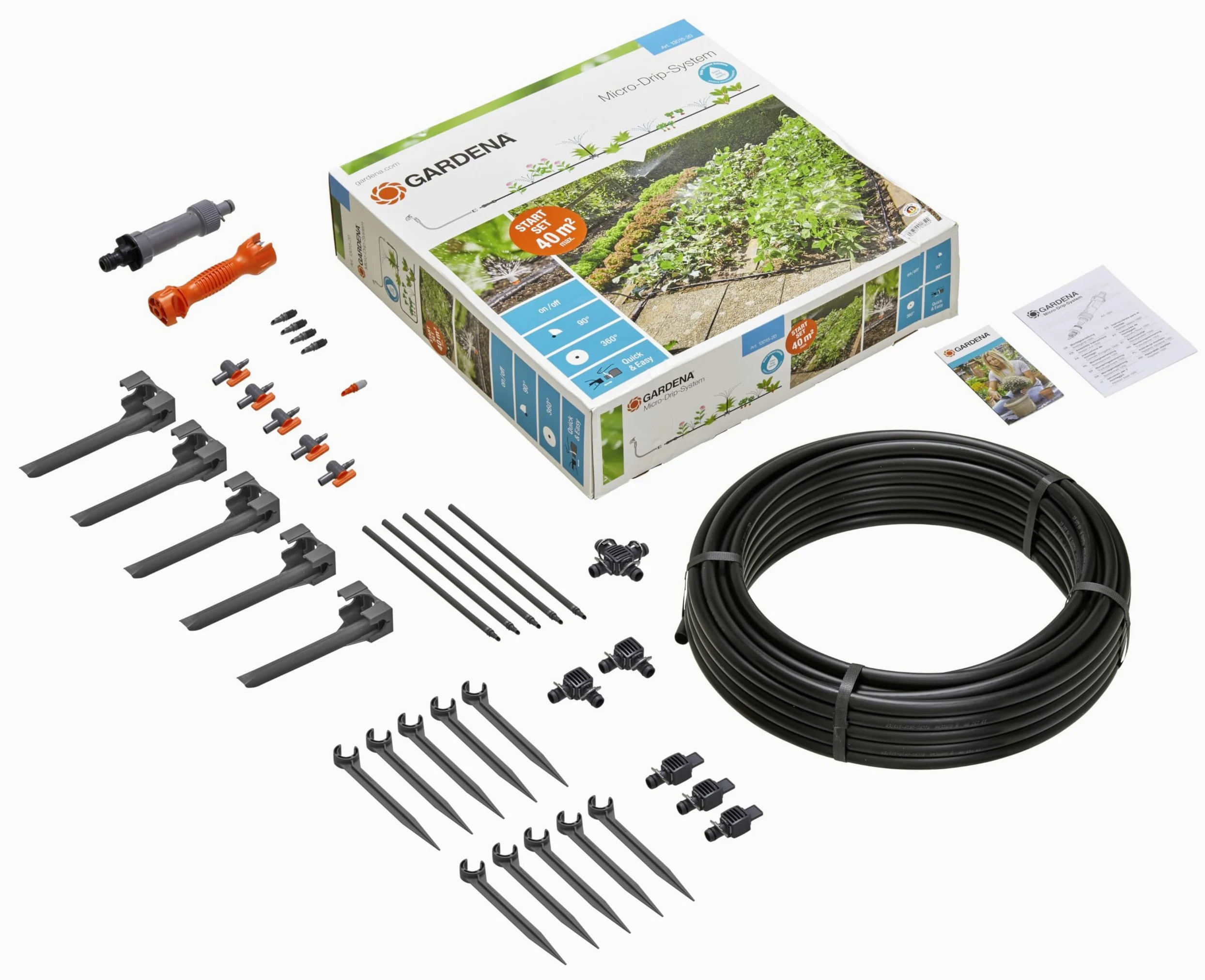 Gardena Kit d'arrosage goutte-à-goutte pour massifs et potagers : système d'arrosage Micro-Drip pour un arrosage individuel et flexible (13015-20)