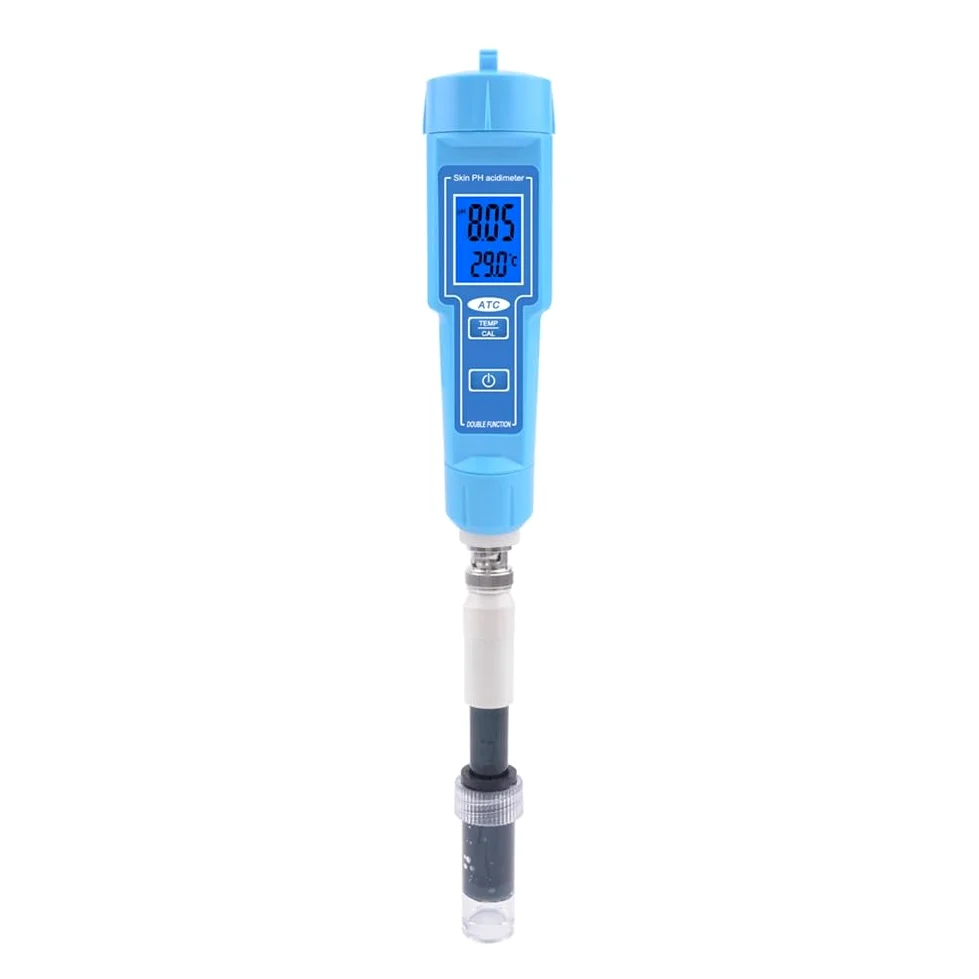 Testeur de pH et sonde de température 2 en 1 avec capteur de haute sensibilité, IP67 étanche, compteur d'acidité numérique, viande, fruits, eau potable et culture hydroponique