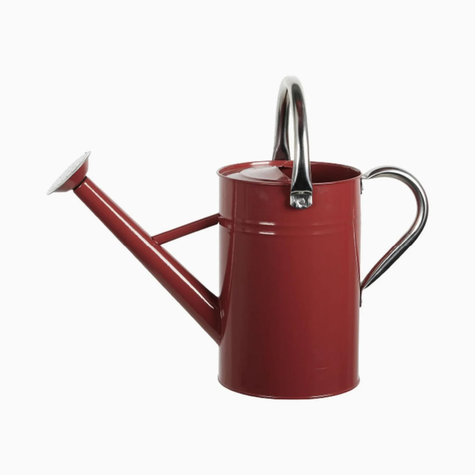 Arrosoir Jardin 5L, Arosoires Extérieur, Arrosoir en Métal pour Plantes Interieur avec Bec Amovible, Arrosoir à Fleurs avec Poignée Incurvée, Anti-Fuite, Construction Robuste et Antirouille, Rouge