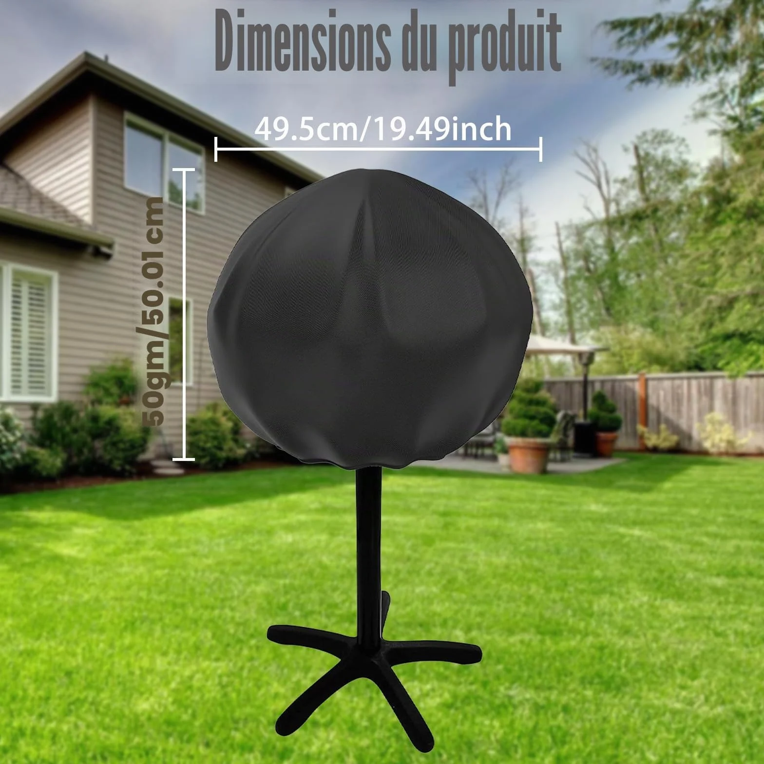 Housse de Barbecue Imperméable Protection Gril UV 50cm SYCK-G045