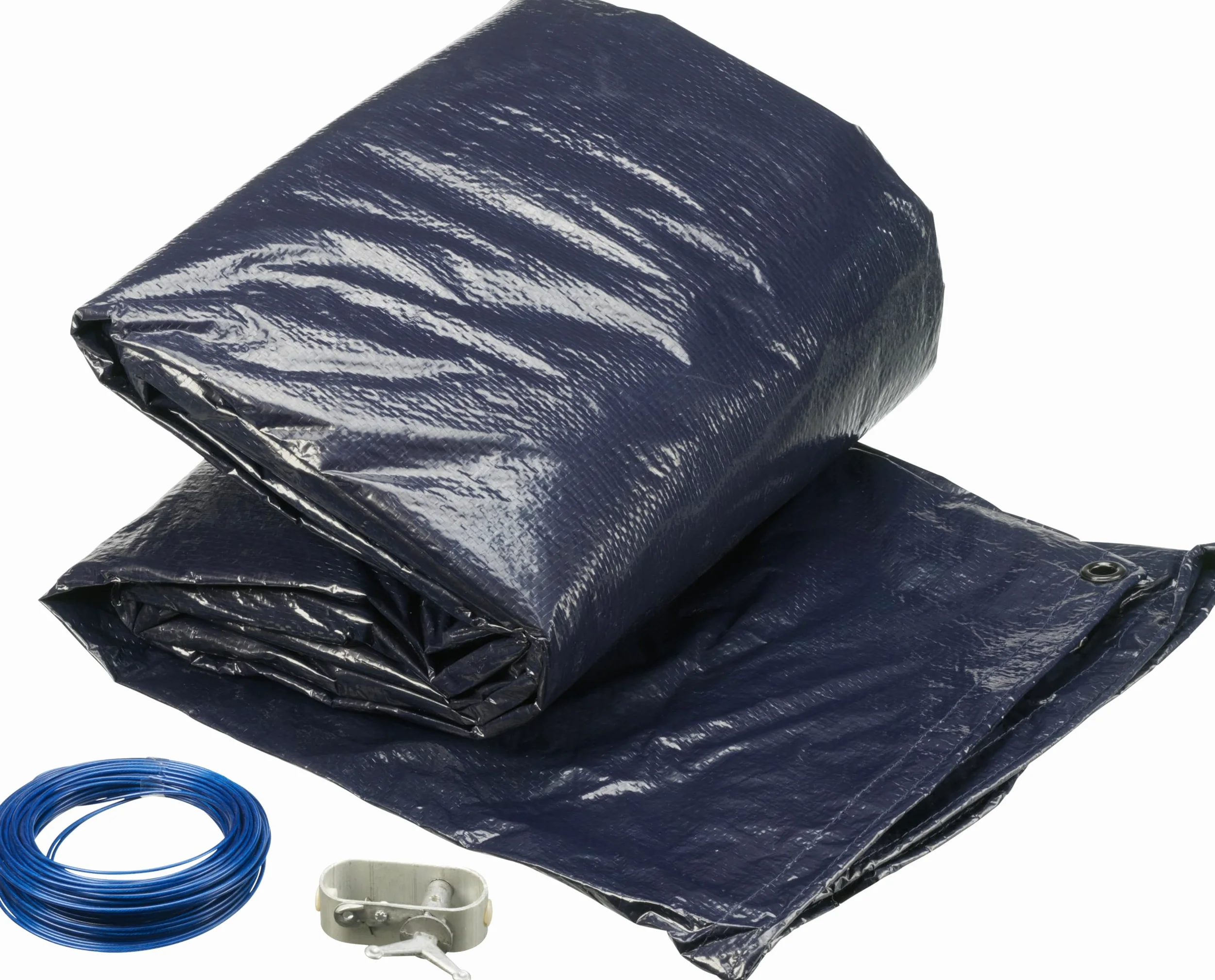 Gre CV450 - Bâche d'été pour Piscine Ronde de 450 à 460 cm de diamètre, Couleur Bleue & GBC GRE CIPR451 Bâche Hiver pour Piscine Ronde ø460, Noir, 120 g/m²