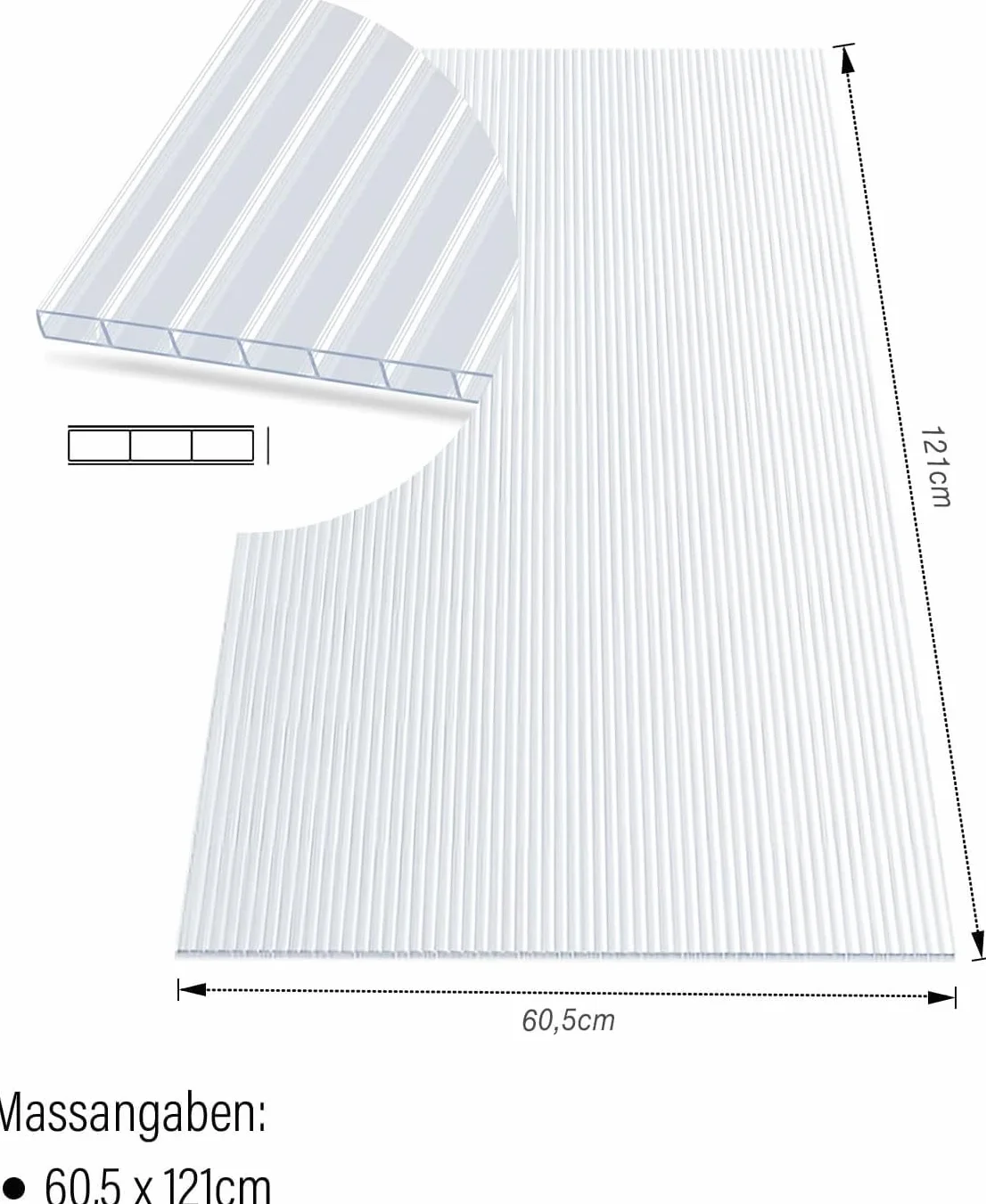 Plaques alvéolaires PVC translucide pour serre jardin véranda résistant UV étanche kit 14 plaques connecteurs 60,5 x 121 cm épaisseur 4 mm