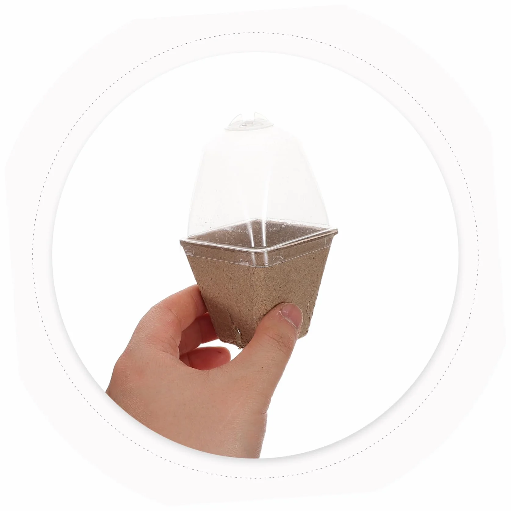 iplusmile Pots de Semis Carrés avec Dôme Ventilé en Pâte de Papier Lot de 36