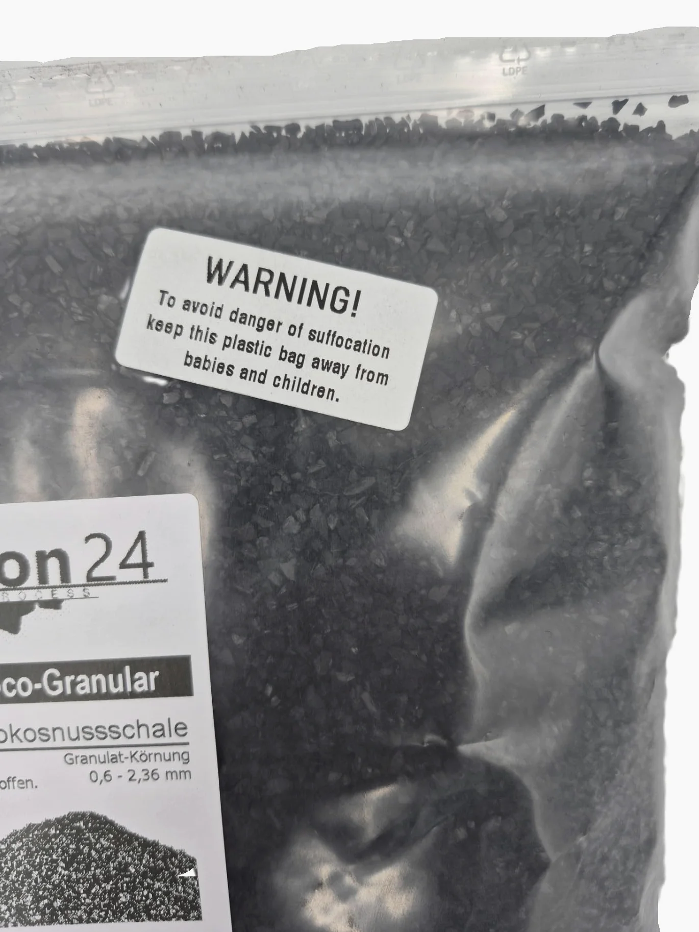 Clean Carbon 24 LIQUI-Clean Coco granulé 8×30Mesh/0,8–3,2mm, 10l | 5kg | Granulés fins 0,6–2,36 mm pour aquarium, bassin et filtration de l’eau, activés physiquement à la vapeur