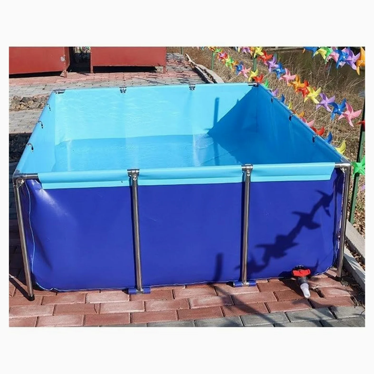 Bassin à poissons portable pliable en toile – Piscine d'aquaculture pour koï, tortues et poissons – Solution de stockage d'eau et d'habitat aquatique pour jardin extérieur