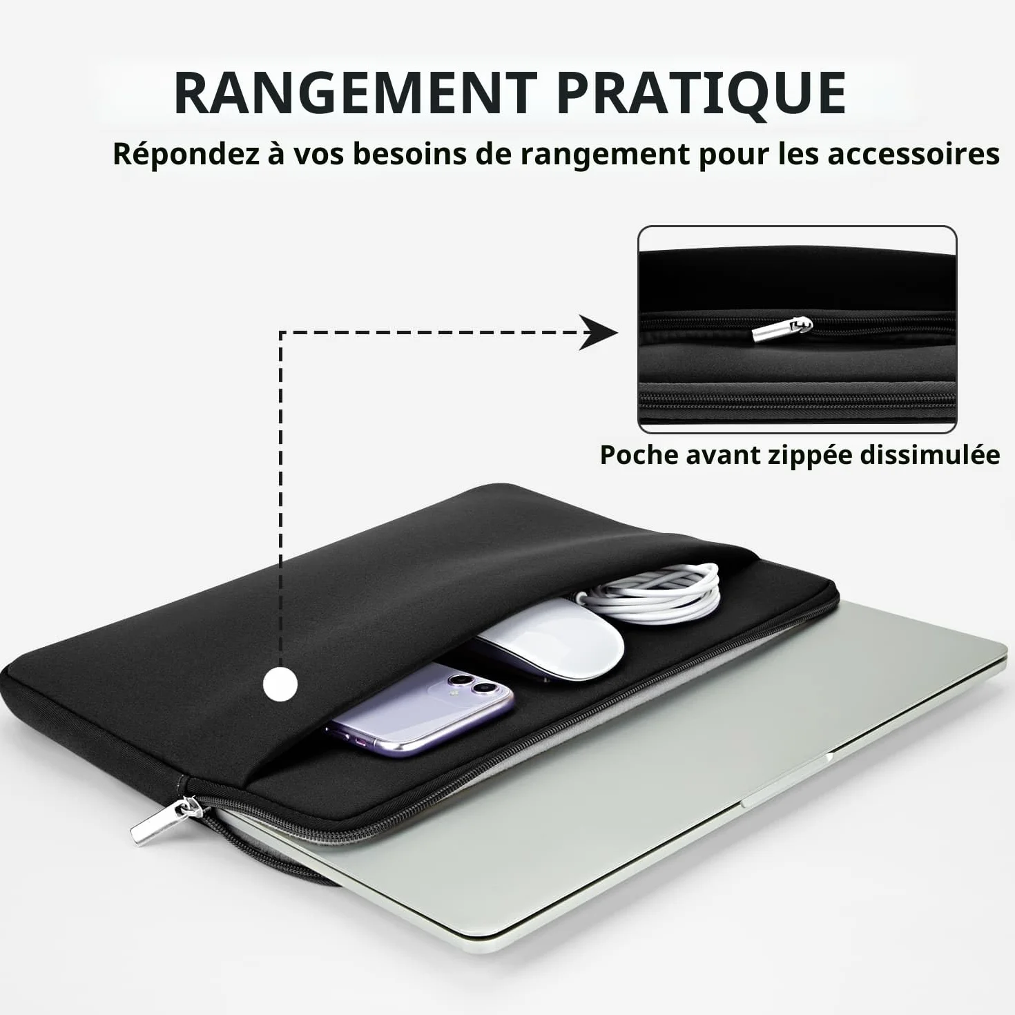 Housse pour Ordinateur Portable 17-17,3 Pouces Compatible HP Acer Lenovo ASUS Pochette Rembourrée