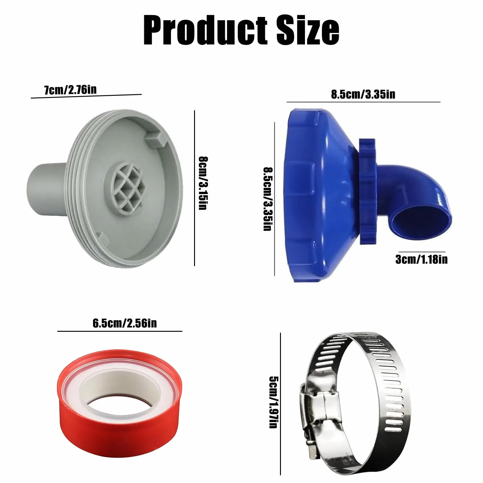 Raccord Buse d'Entrée de Piscine Rotatif 360° 32mm pour Piscine Intex Bestway