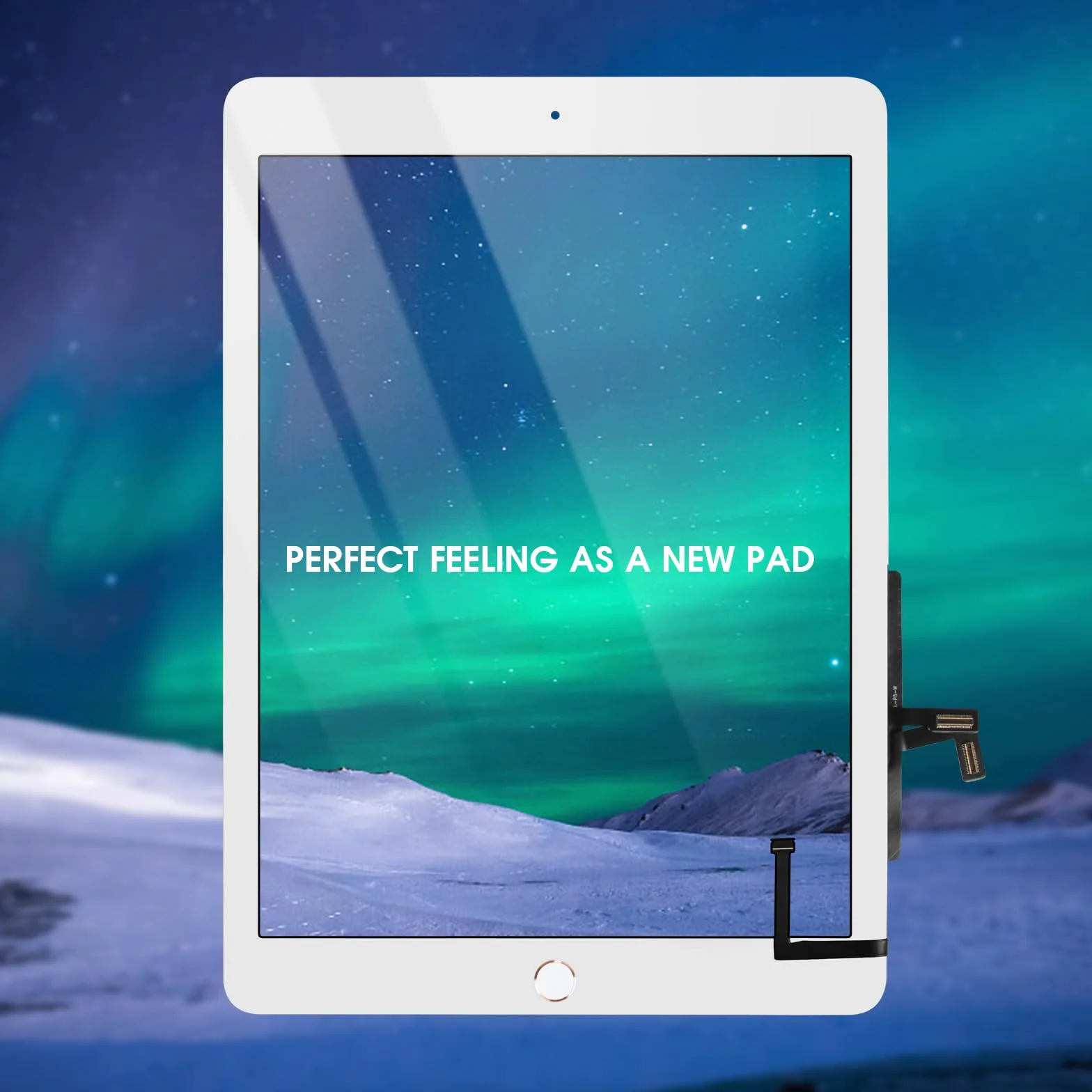 Écran Tactile pour iPad 9.7 2017 5ème Génération A1822 A1823 Remplacement Verre Blanc avec Home Button