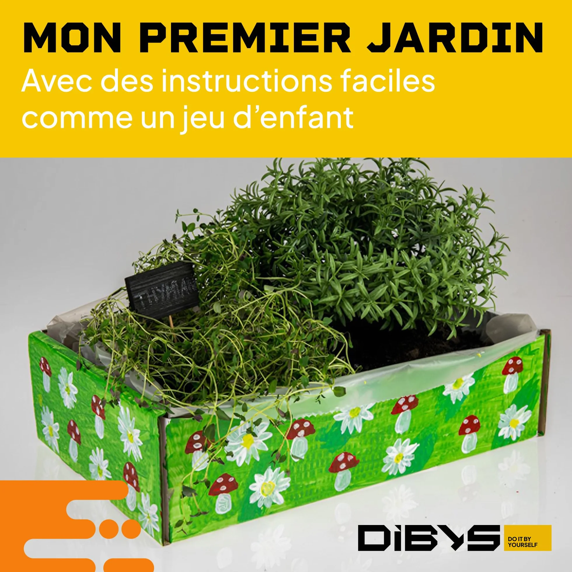 Kit de Jardinage pour Enfant Herbes Aromatiques avec Graines Outils en Bois Terre Set Plantation Thym Basilic Origan Romarin