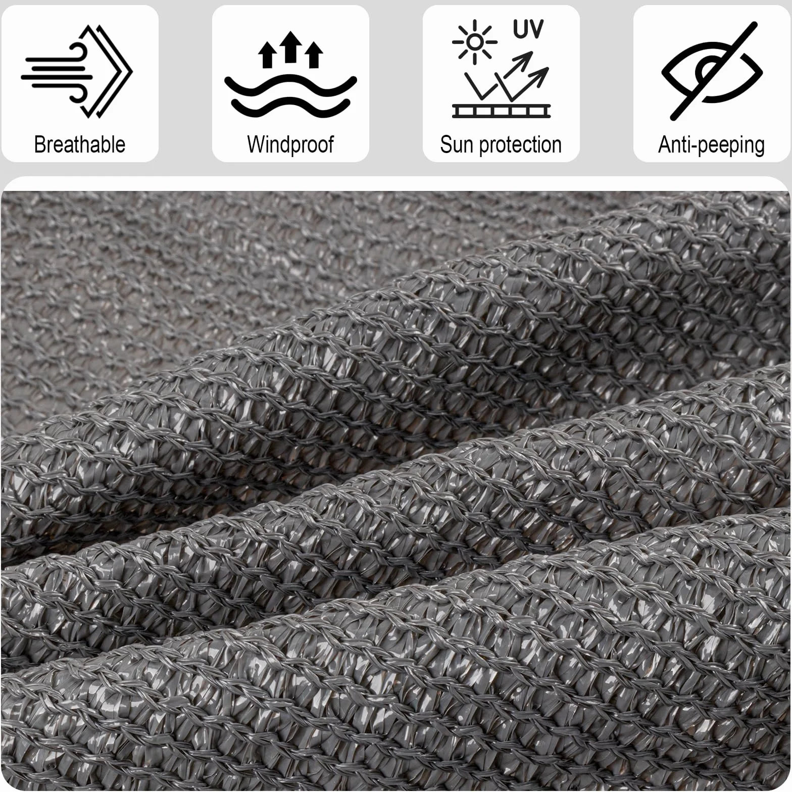 Brise Vue Balcon 90x300cm HDPE Protection UV Résistant pour Exterieur Terrasse Jardin Anthracite