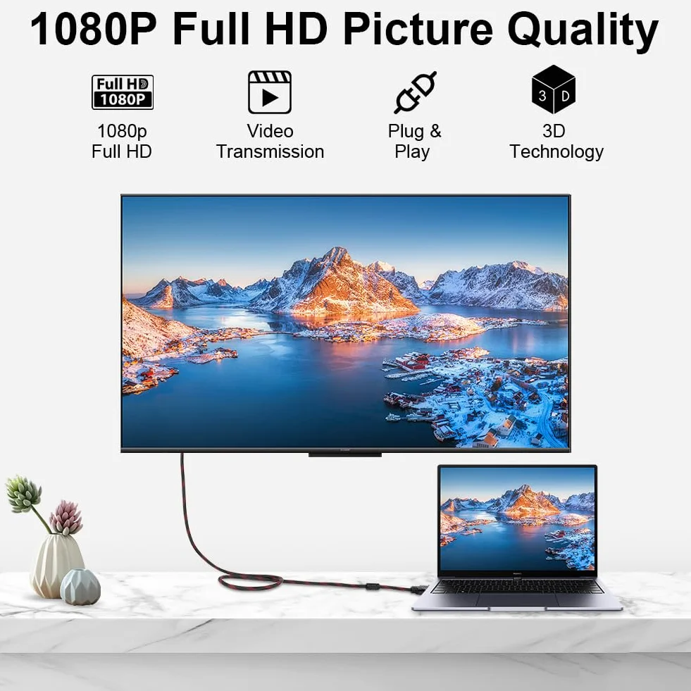 AXFEE Câble HDMI vers DVI Bidirectionnel 4K 1.5M 24+1 Pin Compatible Projecteur TV PC