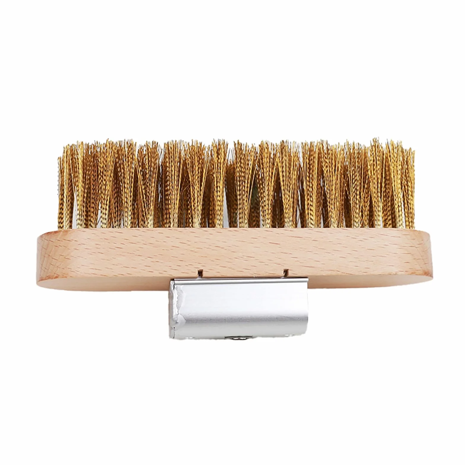 Brosse de four pour pierre à pizza avec racloir, poils en laiton et grattoir en acier inoxydable