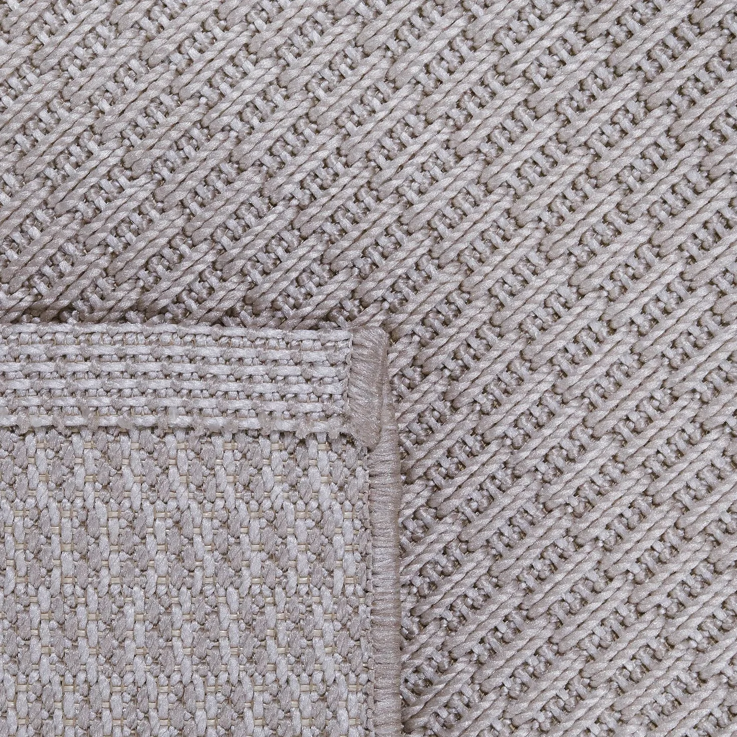 Paco Home Tapis Look Jute Indoor-Outdoor - Naturel & Noir, Robuste & Élégant, Idéal pour Terrasse & Salon, Dimension:120x170 cm, Couleur:Gris