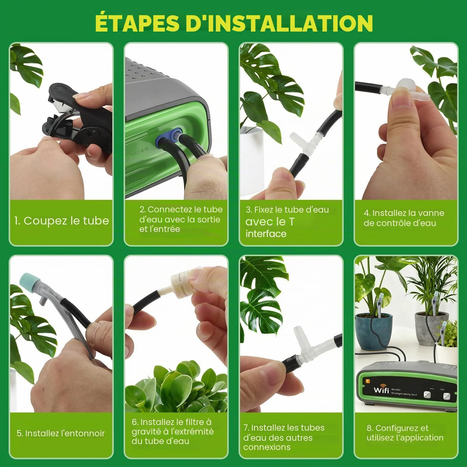 Wifi Système D'Irrigation Automatique,Pour 20 Plantes En Pot | Avec Double Pompe,Contrôle Par App,Arrosage Automatique ,Système D'Arrosage Automatique Pour Plantes Interieur,Balcon