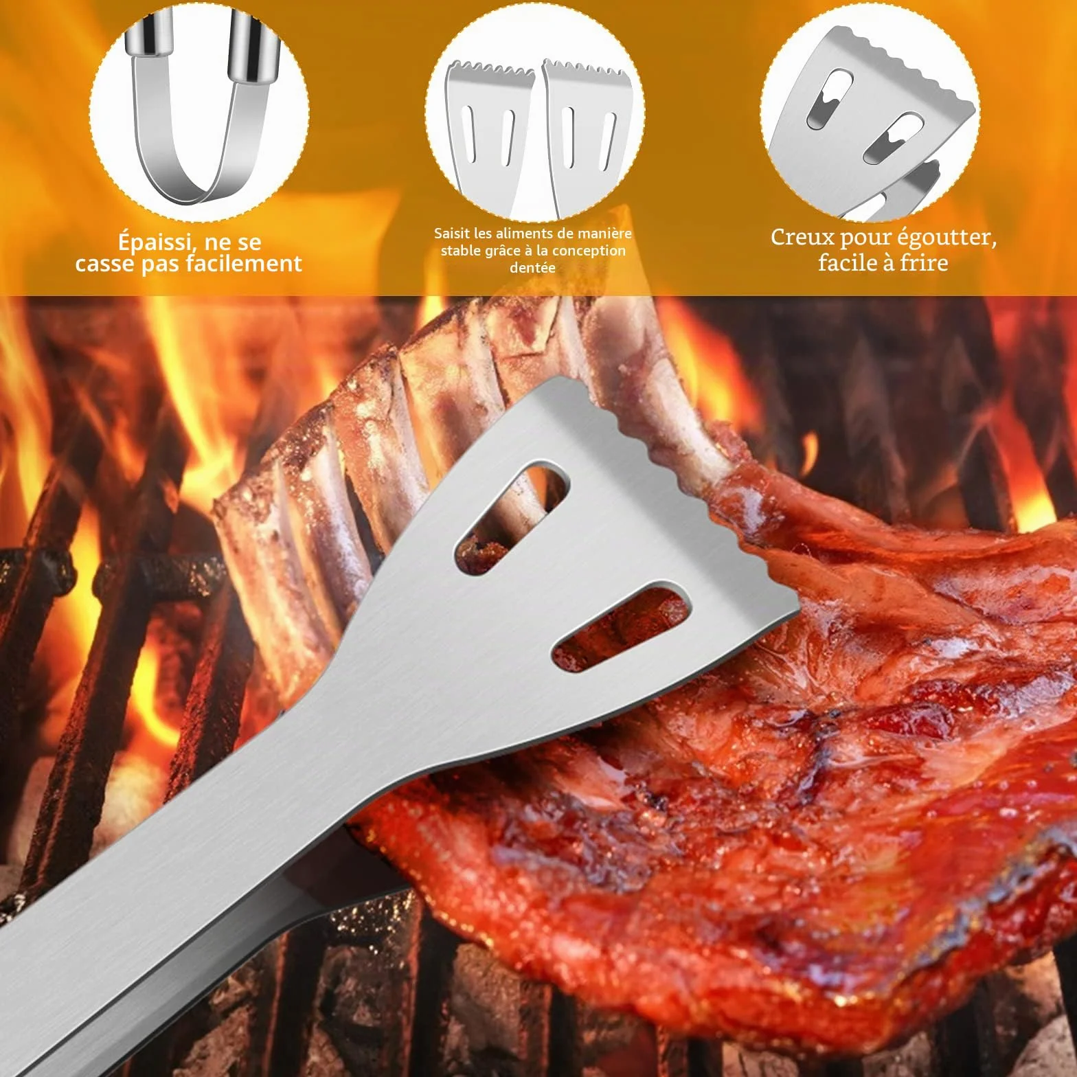 Ensemble d'Outils de Barbecue 16PCS en Acier Inoxydable avec Boîte de Rangement