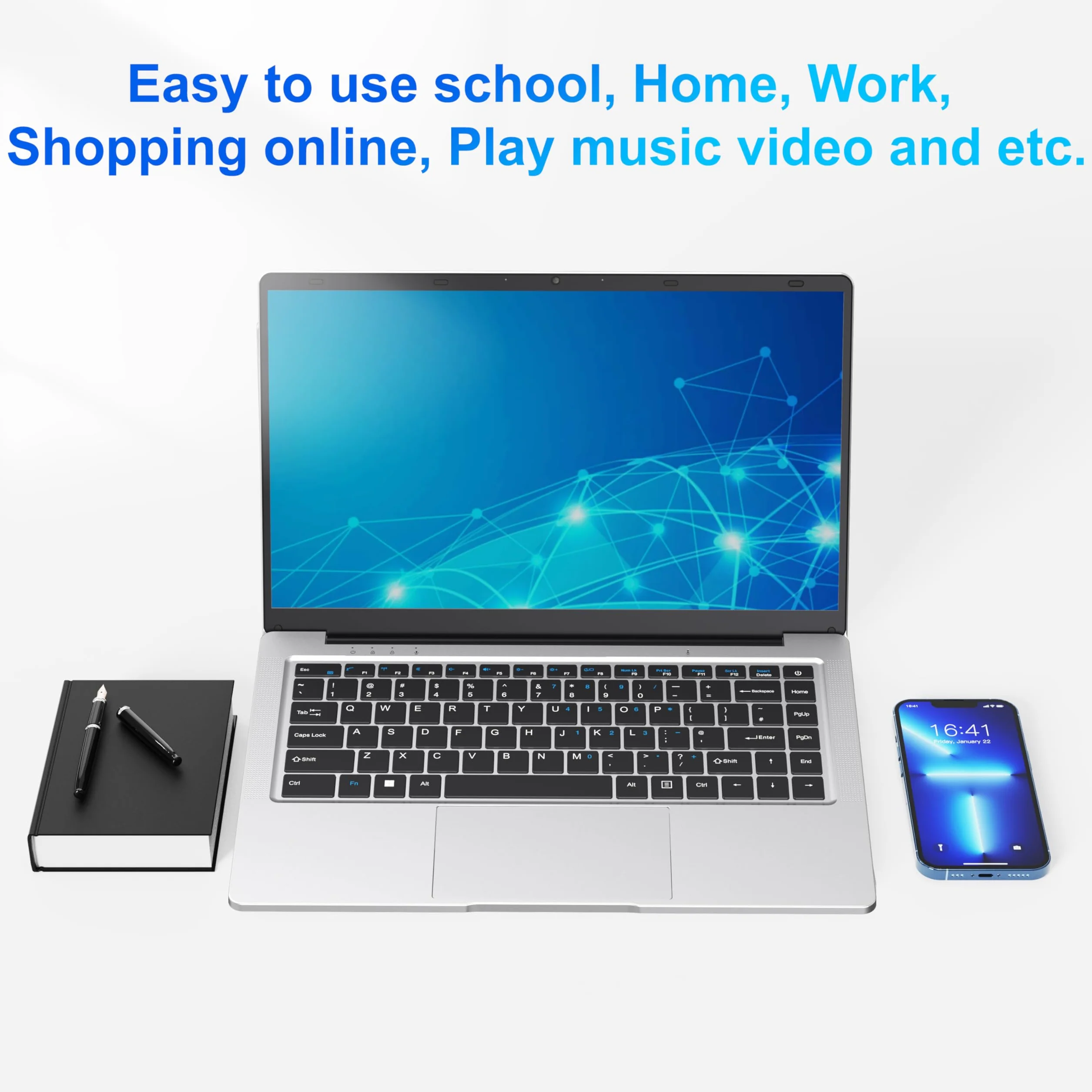 Ordinateur Portable 14 Pouces Celeron N4000 6GB RAM 128GB SSD WiFi Bluetooth