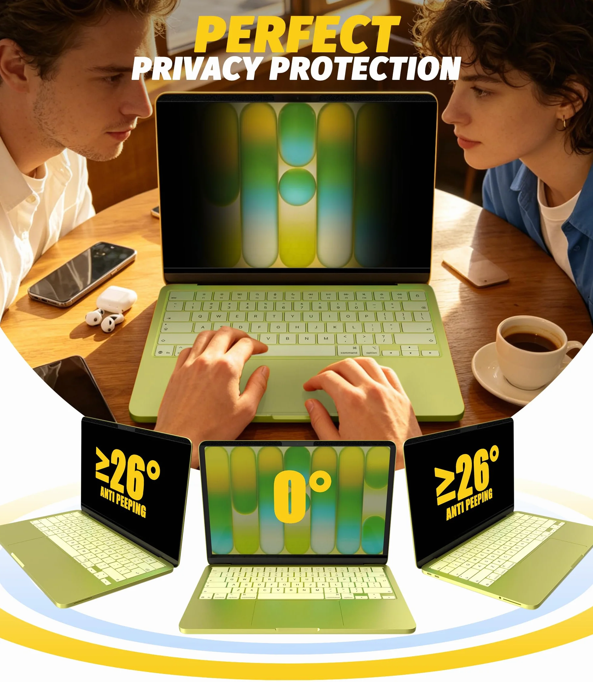 NEWZEROL Anti-Espion Protection d'écran Compatible MacBook Neo Antireflet Anti-rayures Amovible Réutilisable Magnétique 2026