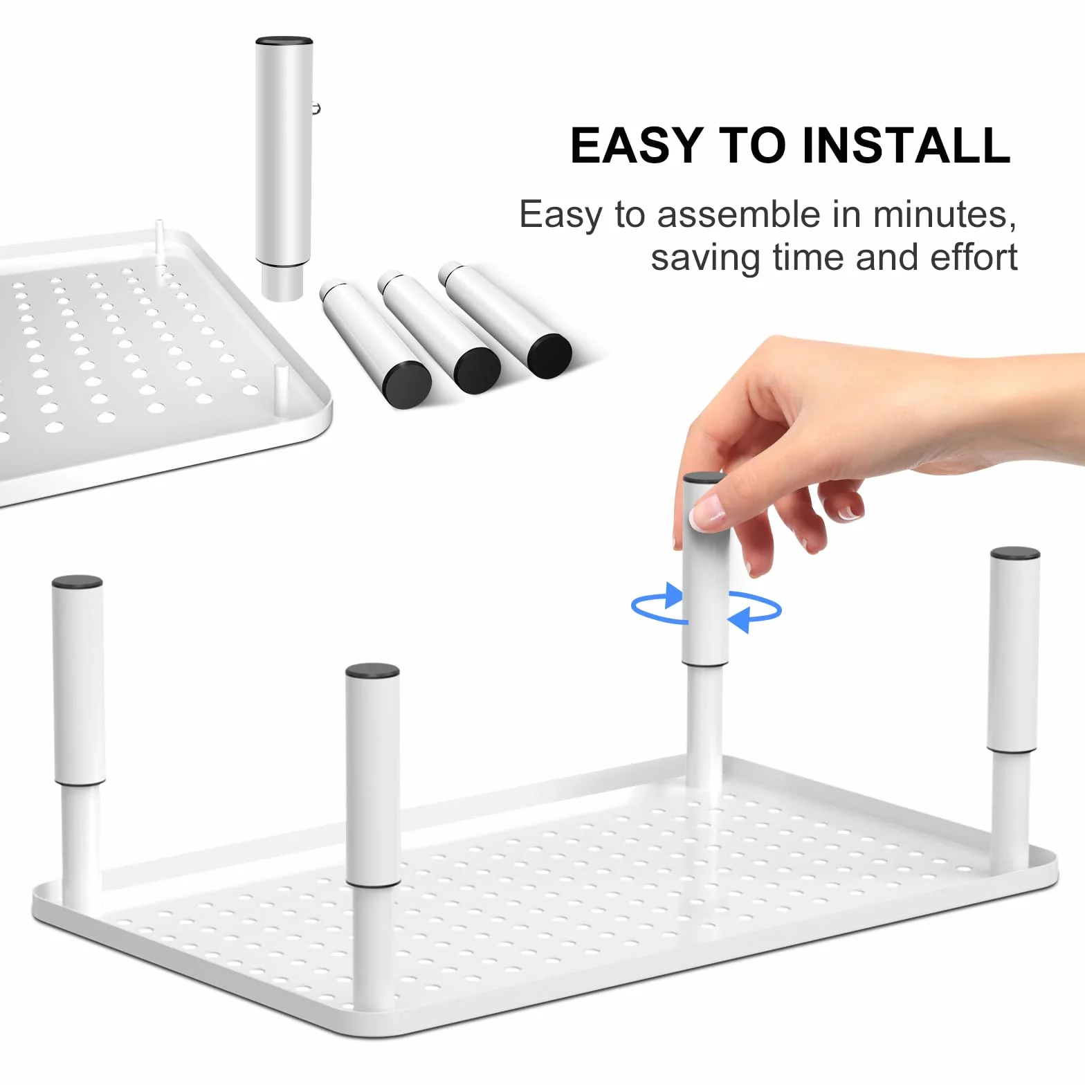 Suptek Rehausseur Écran PC Bureau 370x235mm Support Moniteur Ergonomique 3 Hauteurs Réglables jusqu'à 20 kg Blanc