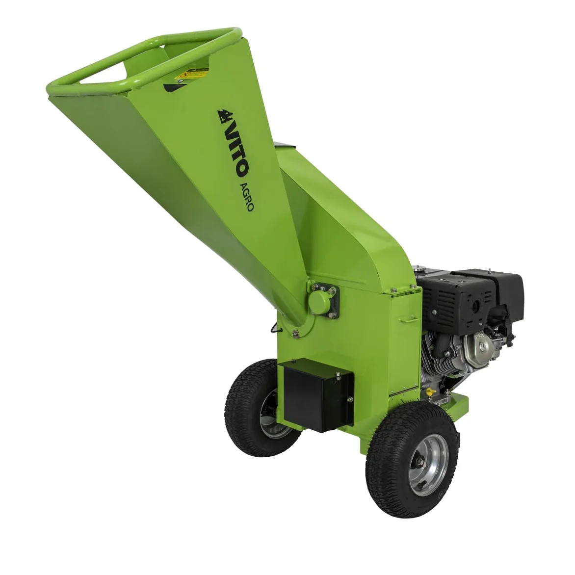 VITO - Broyeur de végétaux Thermique 7CV Coupe Branches Ø 70mm 2 Lames Moteur 4T 208Cm3 Roues gonflées Déplacement avec Poignées de déplacement