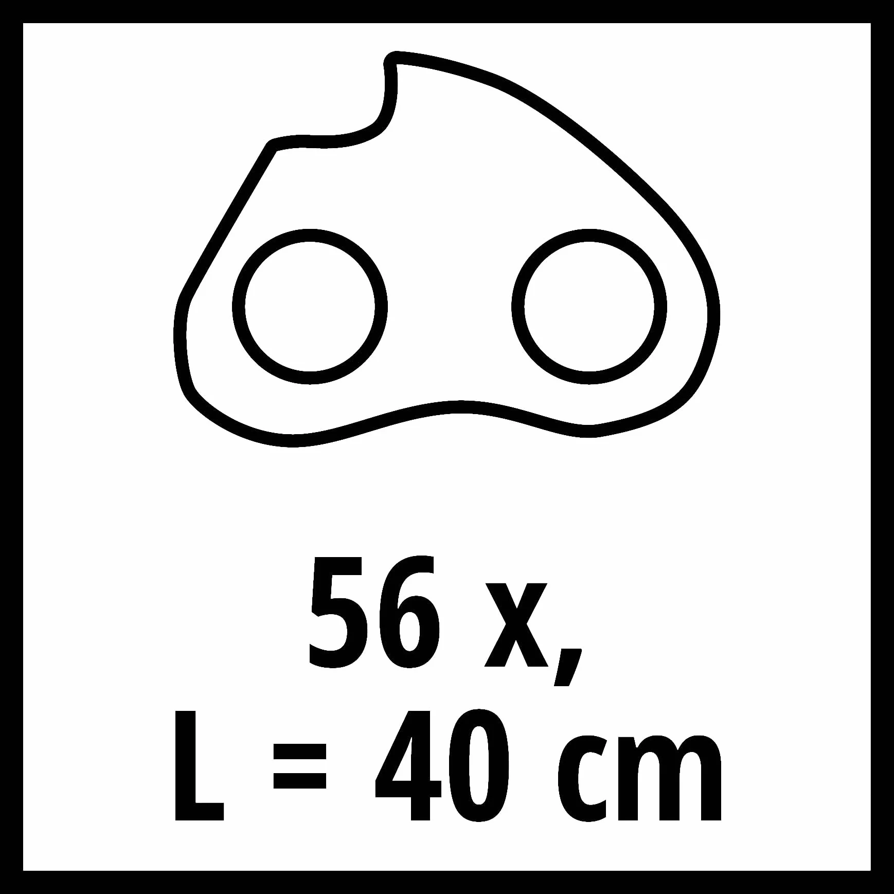 Einhell Original Chaîne 40 cm, 3/8", 56 maillons, 1,3 mm | accessoire pour tronçonneuses avec guide 40 cm | longueur 40 cm | 56 maillons | pas 3/8" | épaisseur 1,3 mm