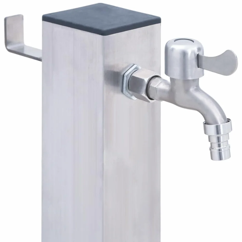 Colonne à eau de Jardin 100 cm acier inoxydable carré pour Arroser Fleurs Laver Mains