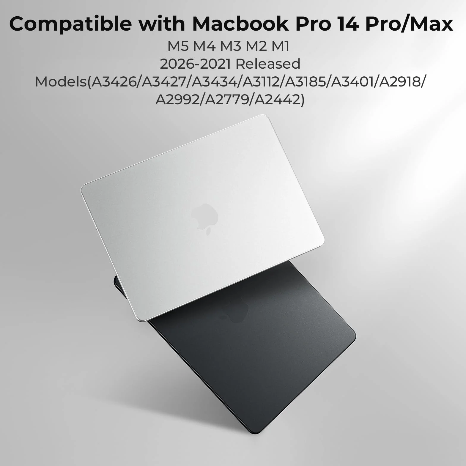BlueSwan PP Coque MacBook Pro 14 Pouces 2026-2021 M5 M4 M3 M2 M1 Pro Max, Étui Protection Durable Anti-Rayures Noir