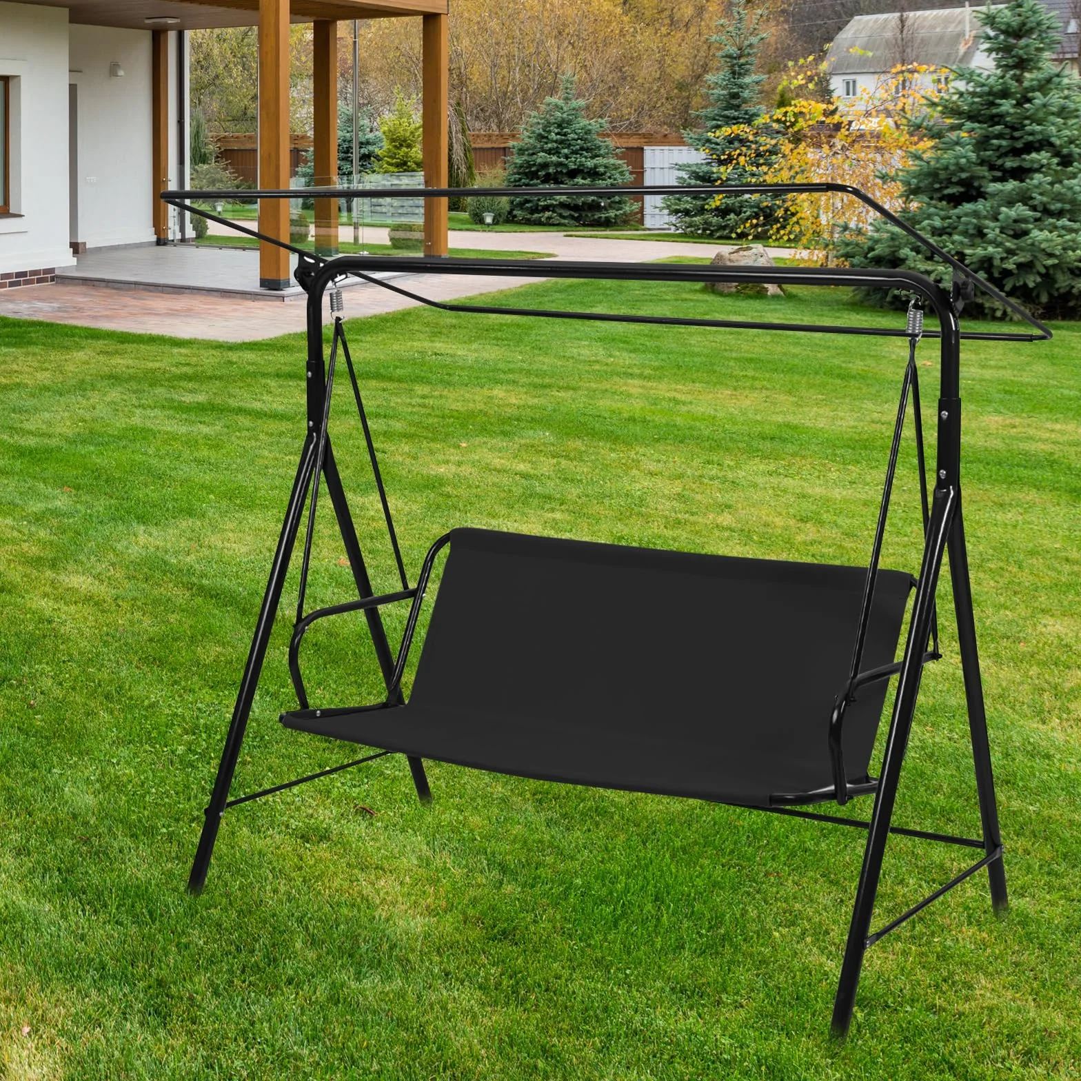 Housse de Siège de Balancelle Imperméable 115x48x48cm Gris pour Chaise Extérieur