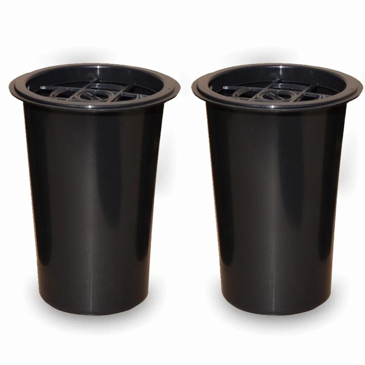 Lot de 2 vases funéraires avec distributeur de fleurs en plastique - 9,5 x 15 cm