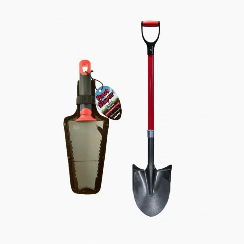 Venteo - Pack RootSlayer™ - Noir - Adulte - RootSlayer à Main™ + RootSlayer Pelle à rebords™ - Jardin - Acier de Carbone - Manche 360°