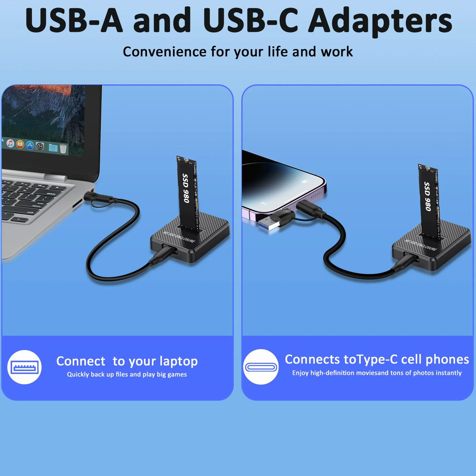Station d'accueil M.2 NVMe SATA vers USB C 10 Gbit/s, adaptateur lecteur SSD externe pour clés M B+M 2280 2260 2242 2230