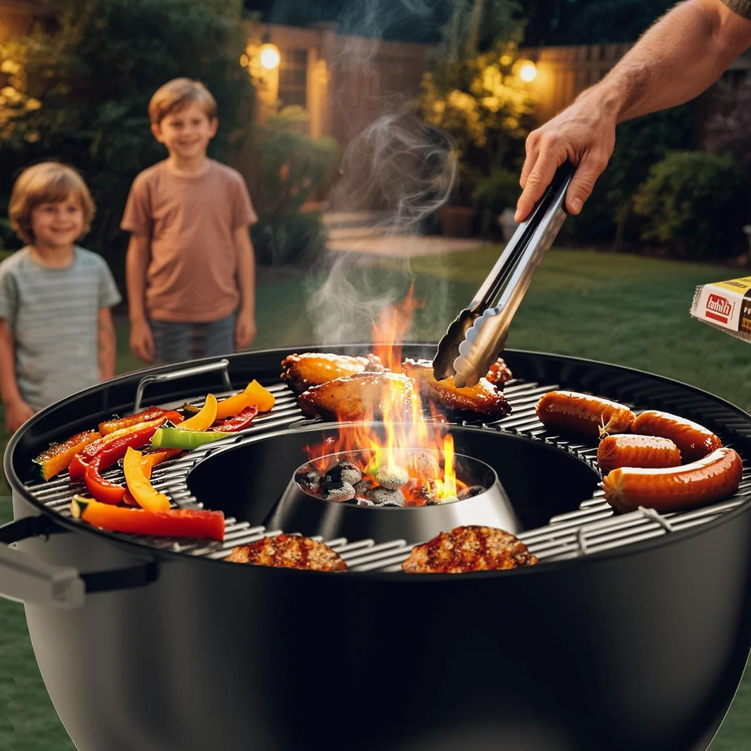 Onlyfire Panier à Charbon INOX pour Weber Kamado Joe Big Green Egg Char-Basket Vortex 57 67 cm Barbecue Fumoir