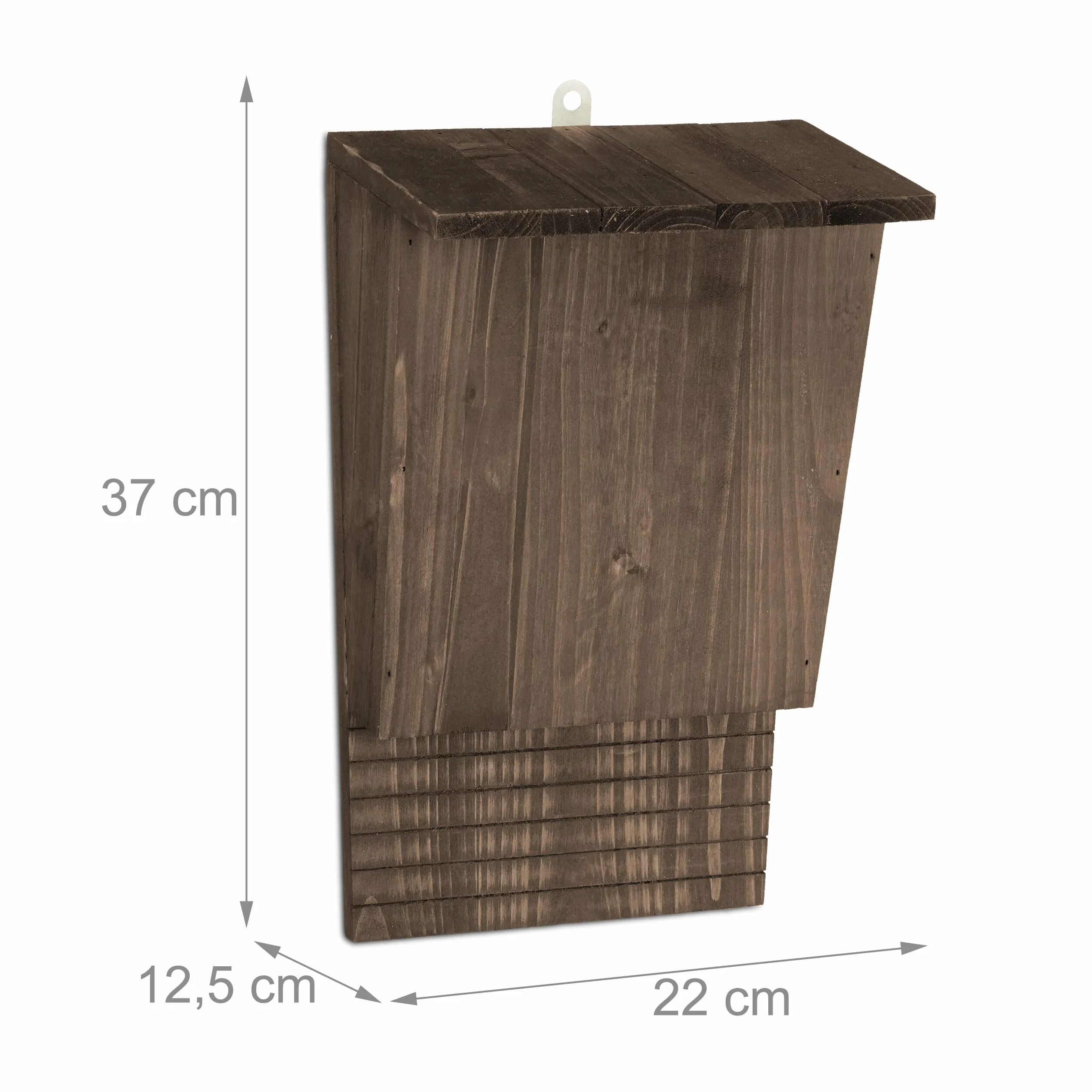 Relaxdays Abri à Chauves-Souris, Nichoir Bois 37x22x12,5 cm Marron