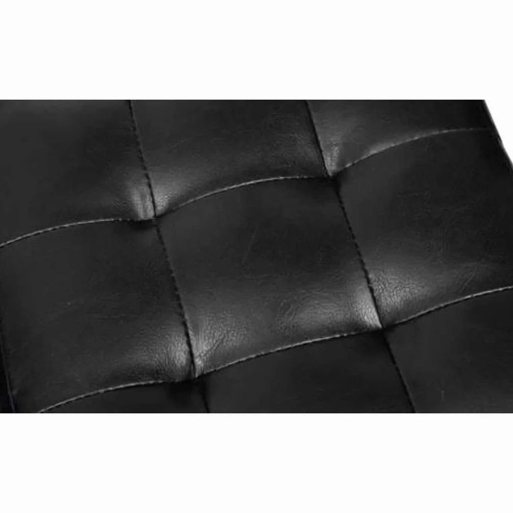 Pouf Cube Capitonné Noir Similicuir Salon Canapé Siège Repose-Pied vidaXL