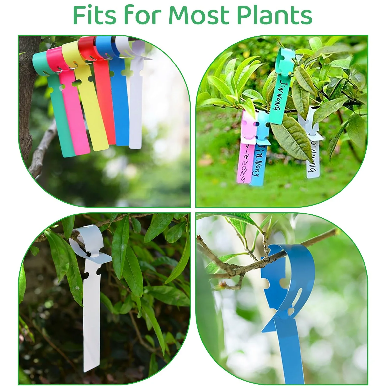 DAJAVE Lot de 1200 étiquettes d'arbre en plastique de 6 couleurs, 20,3 cm à enrouler autour des plantes à suspendre, étiquettes de jardin étanches pour jardin