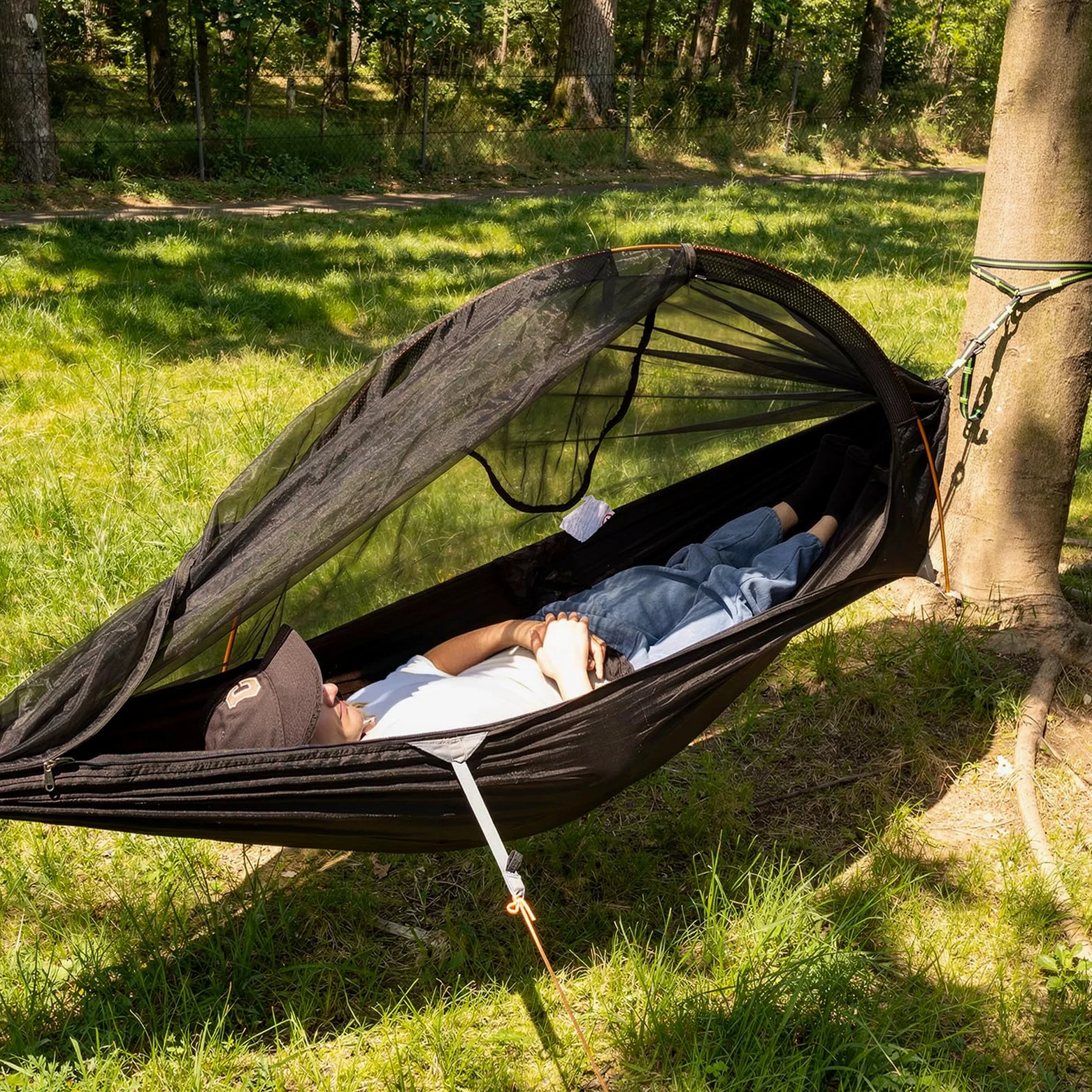 Night Cat Hamac Moustiquaire 1 Personne: Hamac Tente Léger Suspendu avec Toile pour Camping Bivouac Randonnée Extérieure