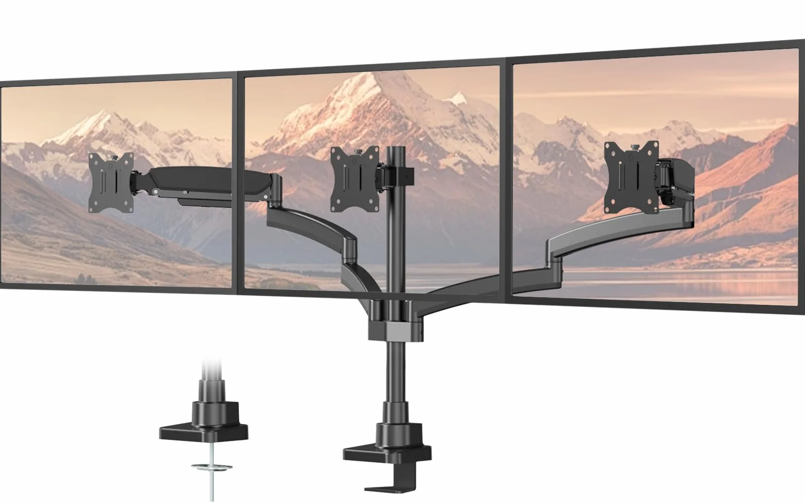PUTORSEN Support pour 3 écrans 17-32 Pouces, Charge 10 kg par Bras, VESA 75/100 mm