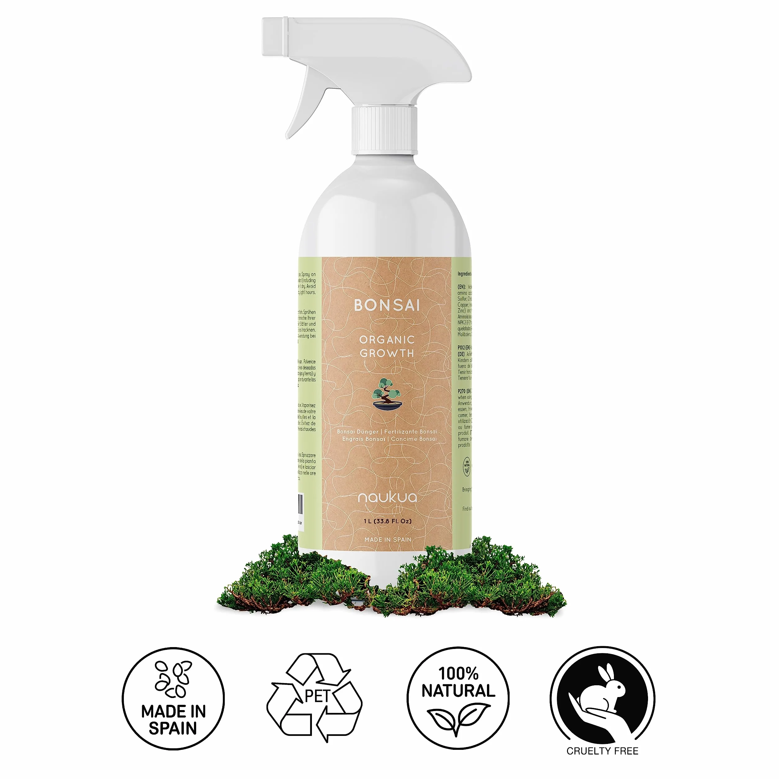 Engrais Liquide Bio pour Bonsaïs 1L - Spray Prêt à l'Emploi - Fabriqué en Espagne