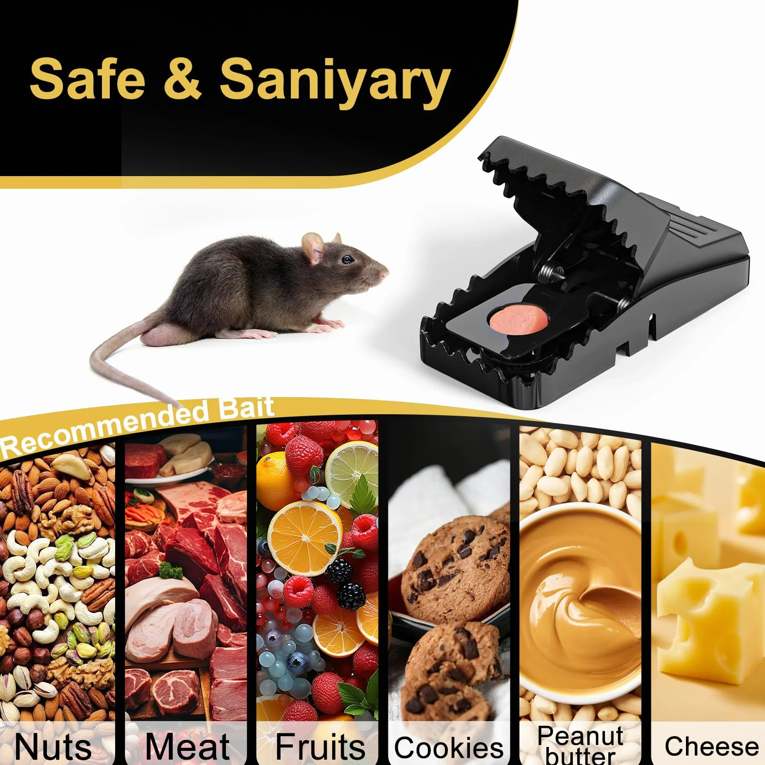 Teletrogy Lot de 6 Piège à Souris Réutilisable, Tapette Souris Rongeur Plastique pour Maison Jardin