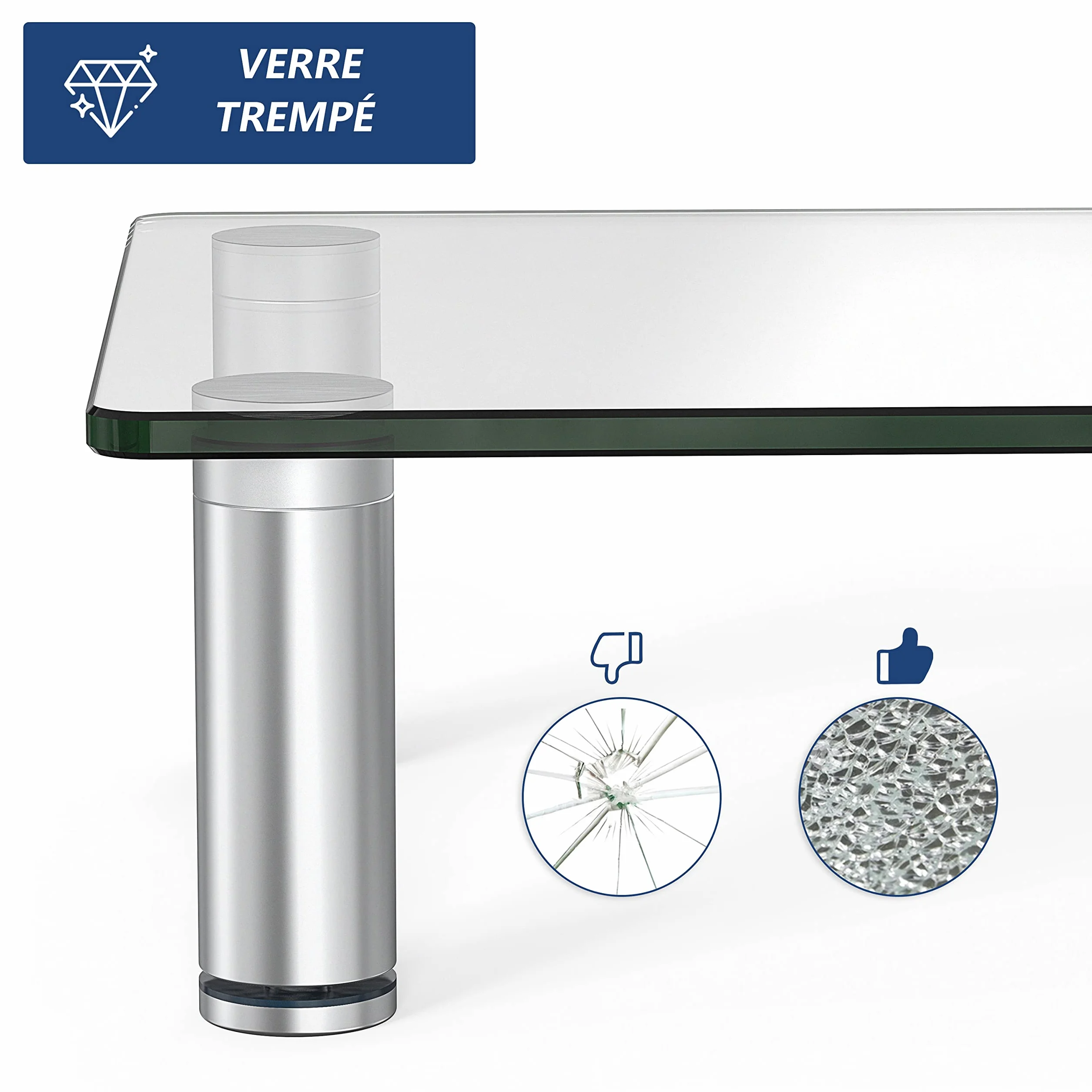 FITUEYES Réhausseur d'Écran en Verre Support de Moniteur 56x24x9,5cm