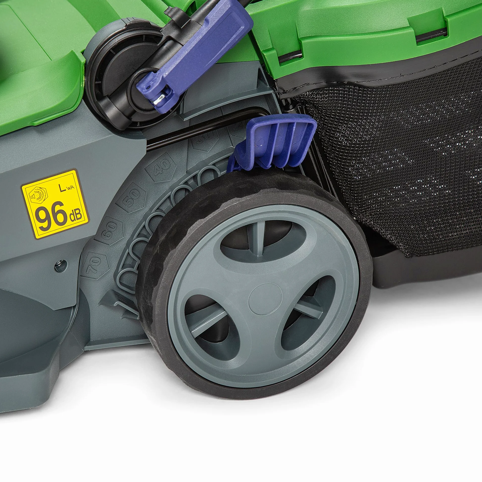 Forte Tondeuse électrique 1600 W avec Largeur de Coupe de 37 cm, 6 hauteurs de Coupe réglables, Option de paillage et Rouleau arrière. Tondeuse électrique puissante pour pelouses Moyennes à Grandes