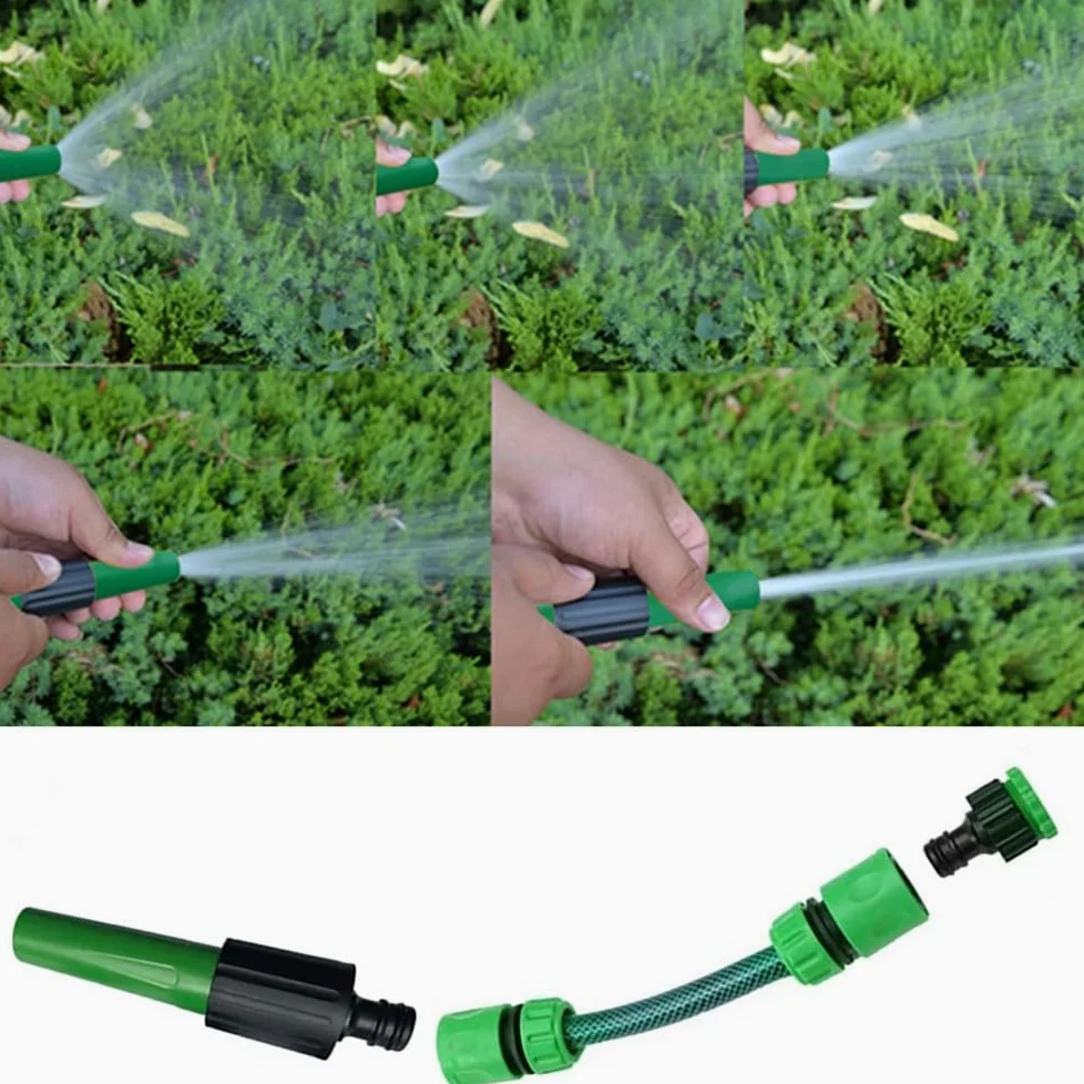 WESEN Tuyau d'arrosage en PVC de 5 m/10 m/15 m/20 m/30 m/50 m, tuyau d'arrosage flexible de 1,27 cm avec raccords de buse de pulvérisation pour extérieur/cour/pelouse/bateau (vert, 20)