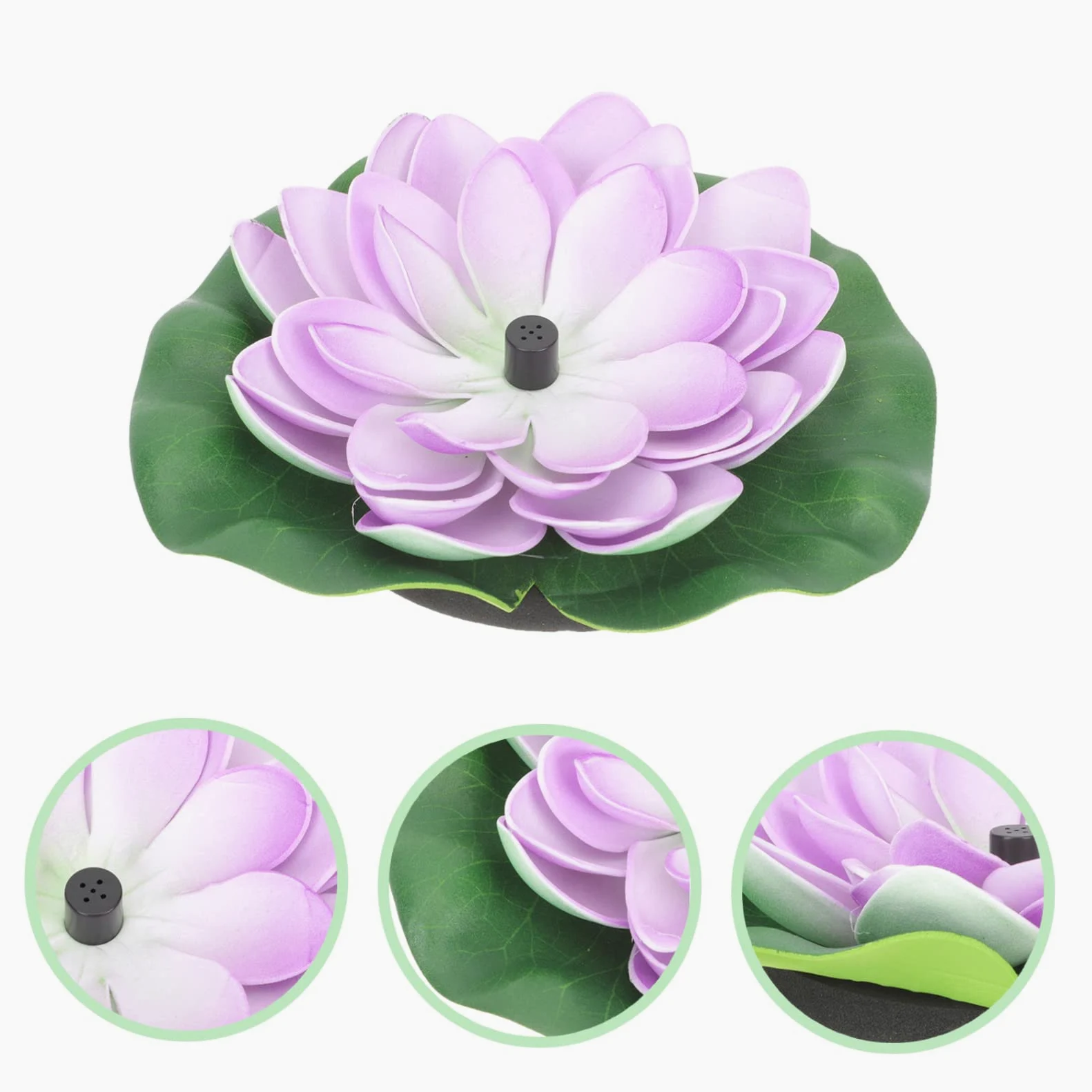 BESPORTBLE Fontaine Solaire Flottante De Fleur De Lotus pour Jardin Extérieur – 7v 1.2w, Matériau Abs Solide, Décoration Étang Et Piscine, Pompe Solaire Autonome sans Câble