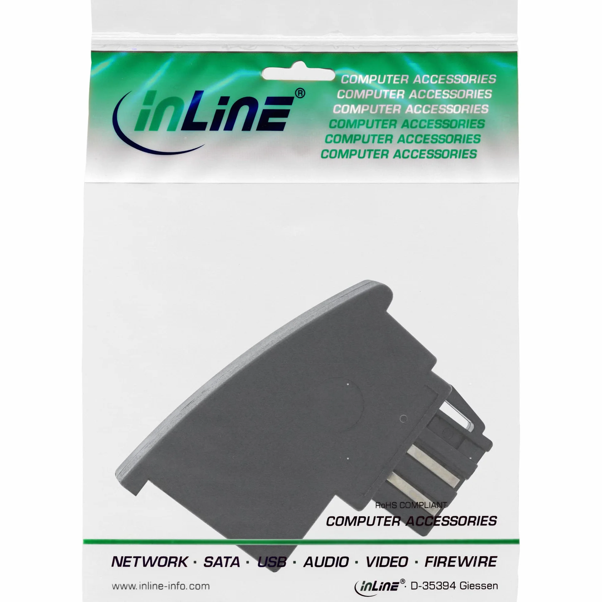 InLine 19841 Adaptateur tAE-n mâle RJ11 Femelle Noir