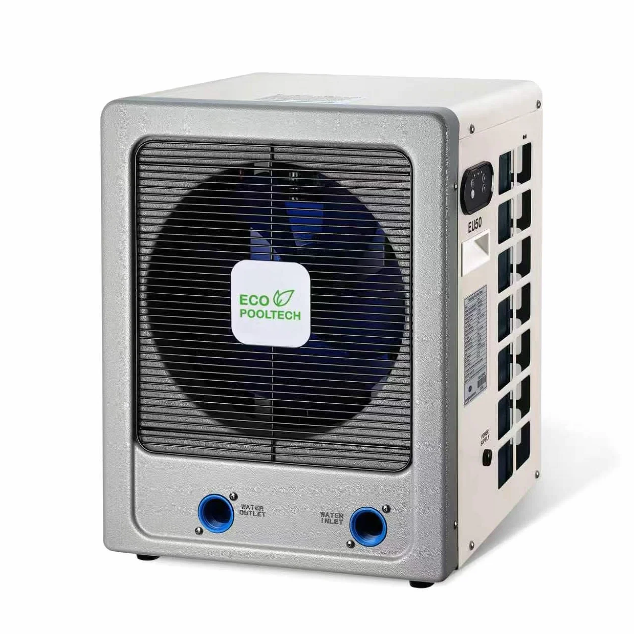 ECOPOOLTECH Bomba de calor Inverter 6 KW Hasta 50 m³ compresor Turbo X Ultra intercambiador de titanio Para Agua Salada Plug & Play