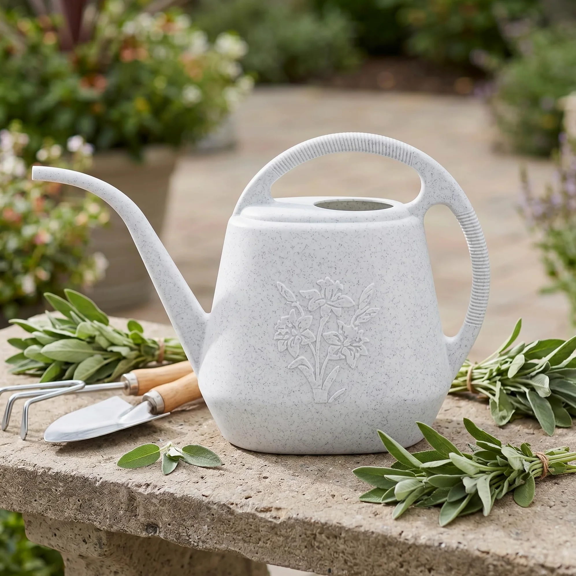 Fasmov Arrosoir en plastique de 3,8 l avec poignée confortable, arrosoir de jardin à long bec pour arroser les plantes d'intérieur et d'extérieur