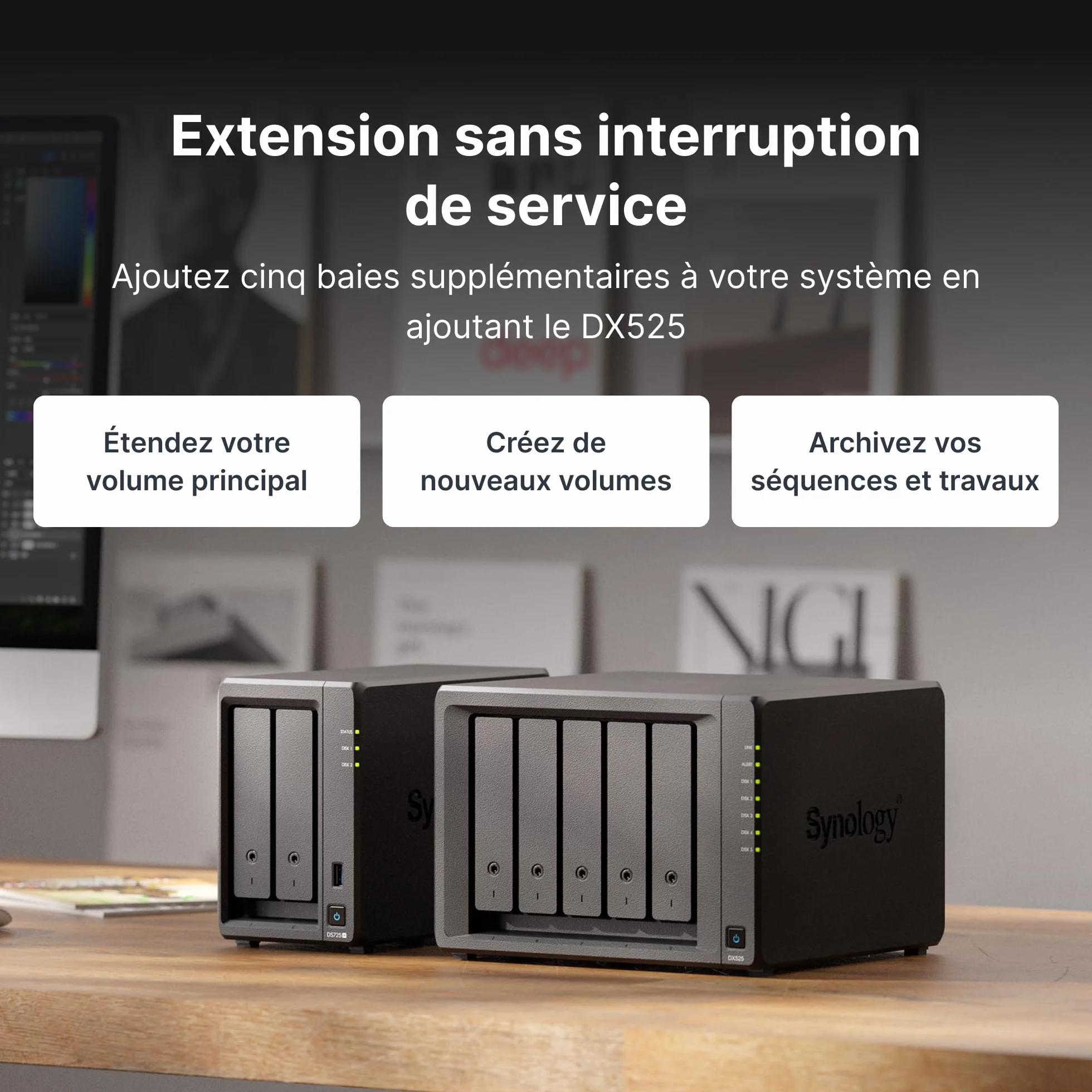 NAS de Bureau DS1525+ 5 Baies Extensible 15 Baies