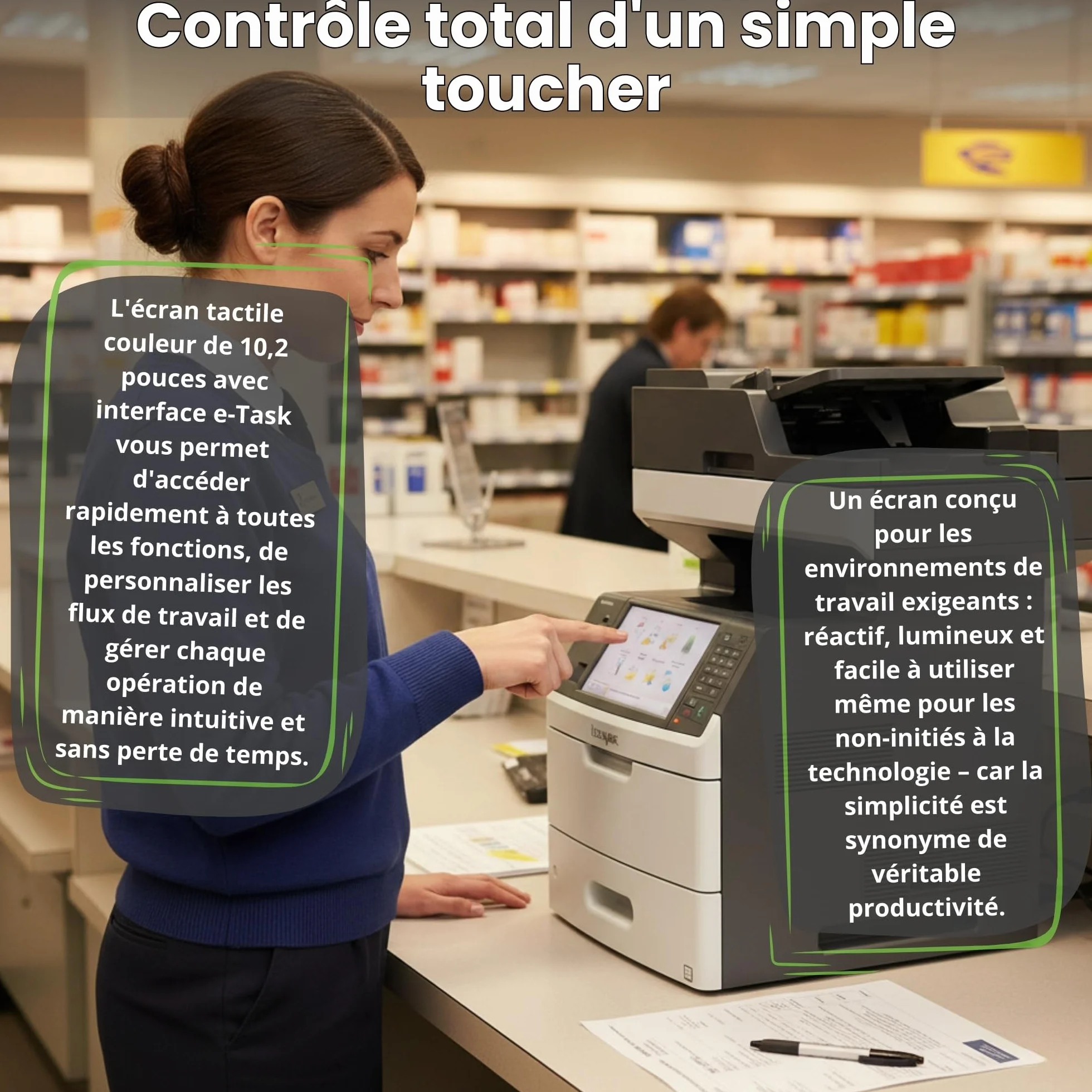 Lexmark MX711de Imprimante Multifonction Laser Monochrome A4 Noir et Blanc 70 ppm Recto Verso Fax Ethernet